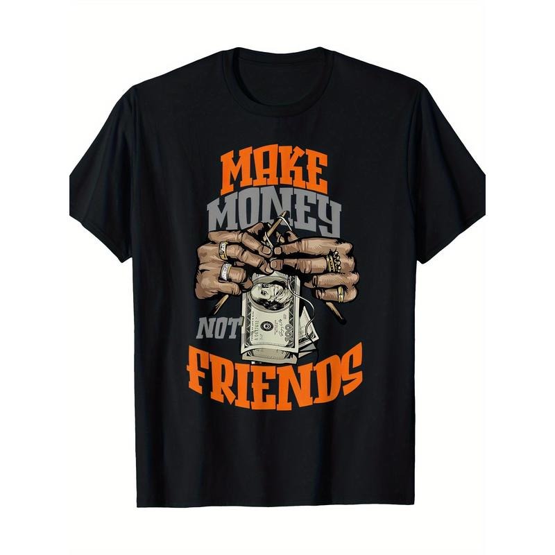 Make money without making friends, olive army, sun orange color scheme T-shirt, men's T-shirt Made in USA Hoodie, Sweatshirt
