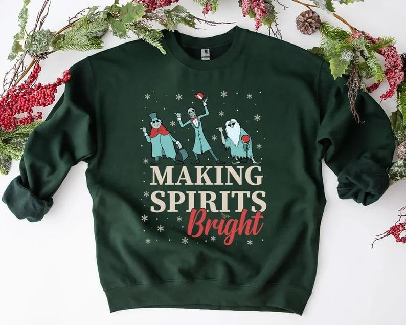 Making Spirits Bright Haunted Mansion Hitchhiking Ghosts Anime Shirt Anime T-Shirts, Hoodie, Sweatshirt