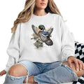 Male Wood Duck And Mallards On Lake Unisex Tshirt Sweatshirt Hoodie, for duck hunters, husbands and Mallard duck lovers...