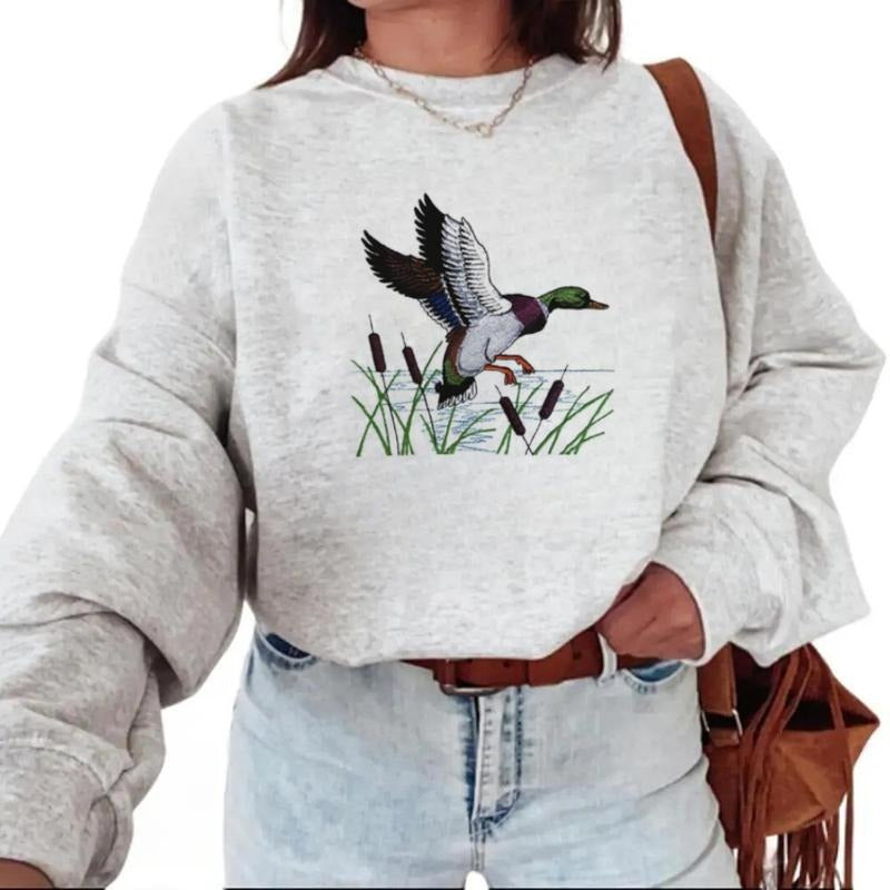 Mallard And Cattails Unisex Sweatshirt Hunting Season 2025 Vintage Shirt Hoodie Unisex | GrindPrints.com