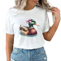 Mallard Duck T-shirt Coquette Bow Hunting Western T-Shirt Sweatshirt Unisex Hoodie Cotton Top | GrindPrints.com