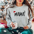 Mama 2 Mom Two Santa Hat Second Baby Reveal Xmas Party Mother Pregnancy Announcement T-Shirts, Hoodie, Sweatshirt