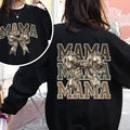 Mama Camo Coquette Bow 2 Sided Sweatshirt, Mama Camo Shirt, Girls Camo Bow Shirt, Retro Hunting Shirt Gift For Women Hoodie