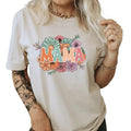 Mama Casual Everyday T-Shirt. Mama with spring flowers shirt. Perfect Mom Gift Hoodie, Sweatshirt | GrindPrints.com