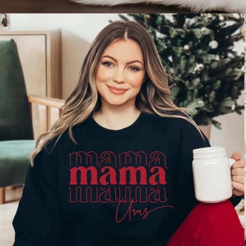Mama Claus Crewneck Sweatshirt Casual Womenswear T-Shirts, Hoodie | GrindPrints.com