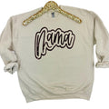 Mama Cursive Distressed Gildan Sweatshirt -- SAND T-Shirts, Hoodie | GrindPrints.com
