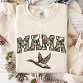 Mama Duck Hunt Camo Bottomland Pattern Crewneck Sweatshirt, Mama Hunting Season Tee Hoodie | GrindPrints.com