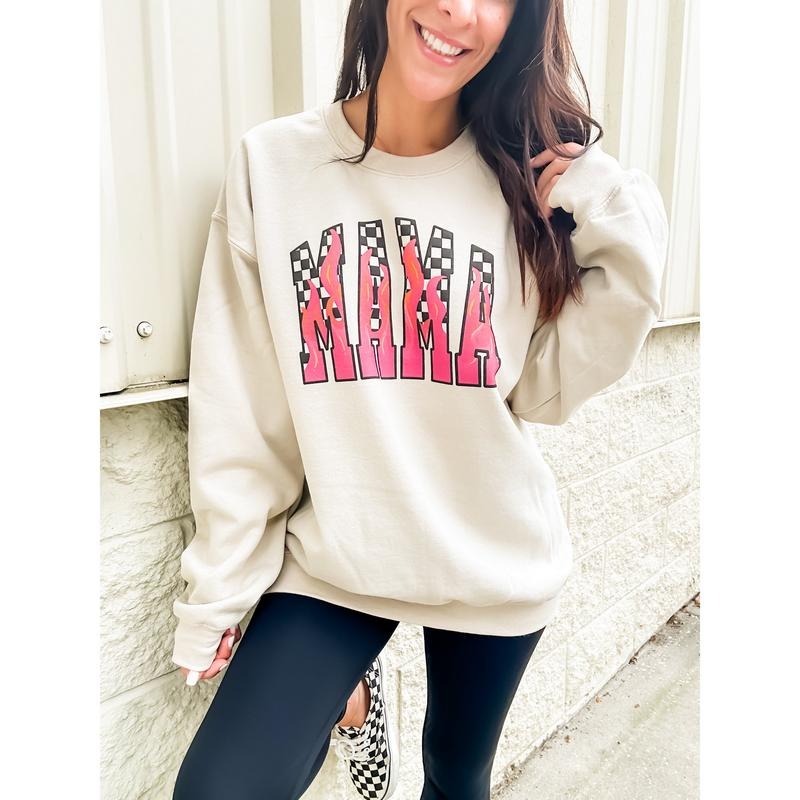 Mama Flames Graphic Top T-Shirts, Hoodie, Sweatshirt | GrindPrints.com