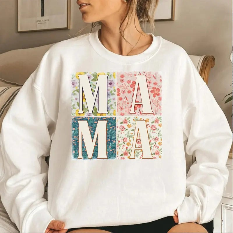 Mama Flower Retro Boho Mama Shirt Mom Shirt New Mom Shirt Boho Mama Wildflower Shirt T-Shirts, Hoodie, Sweatshirt