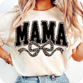Mama Leopard Coquette Bow T-Shirt, Varsity Mama Shirt, Retro Mama Shirt, Mothers Day T-Shirt Hoodie, Sweatshirt