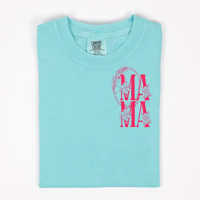 Mama Monogram Comfort Color tshirt - Mama Summer Tee