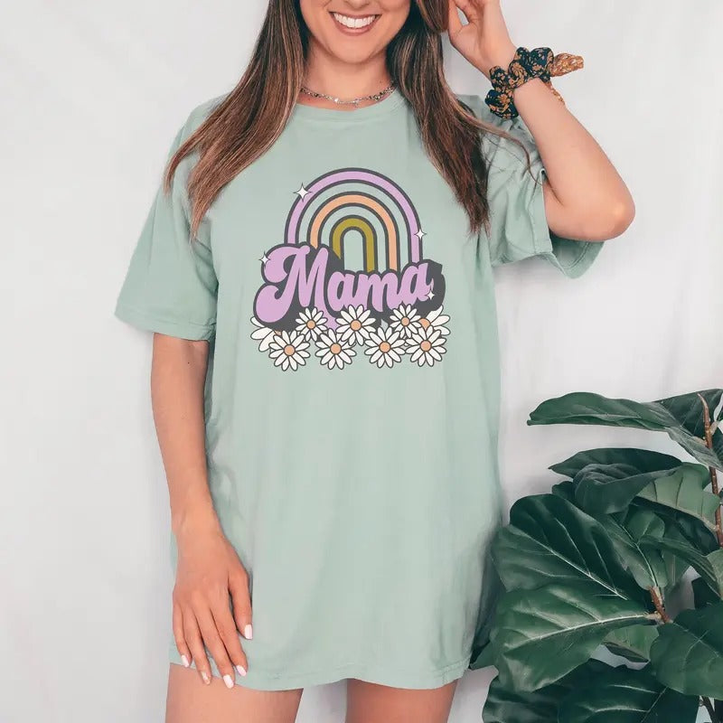 Mama Shirt Rainbow Mom Shirt Mommy Shirt Mama Cute Mom Shirt Mom Life Shirt Mommy Shirt T-Shirts, Hoodie, Sweatshirt
