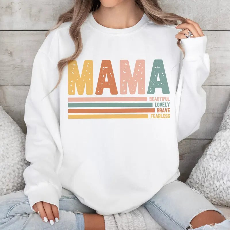 Mama Sweatshirt, Retro Mama Sweatshirt, Mothers Day Sweatshirt, Gift For Mom T-Shirts, Hoodie | GrindPrints.com