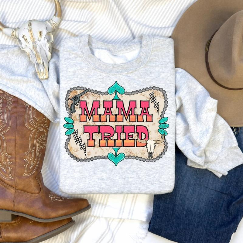 Mama Tried DTF Transfers - THIS IS NOT A SHIRT Hoodie, Sweatshirt | GrindPrints.com
