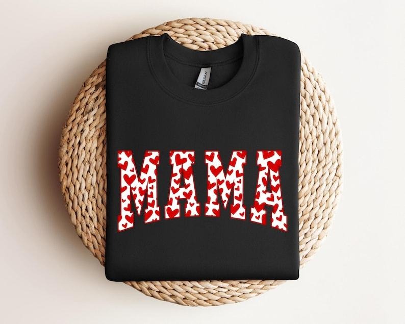 Mama Valentines Heart  Shirt,Valentines Day Shirts For Woman,Valentine Day Gift, Valentine Mom Gift Top Womenswear...