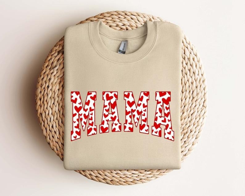 Mama Valentines Heart Valentines Day Shirt,Valentines Day Shirts For Woman, Latte Valentine Shirt,Valentines Day Gift,...