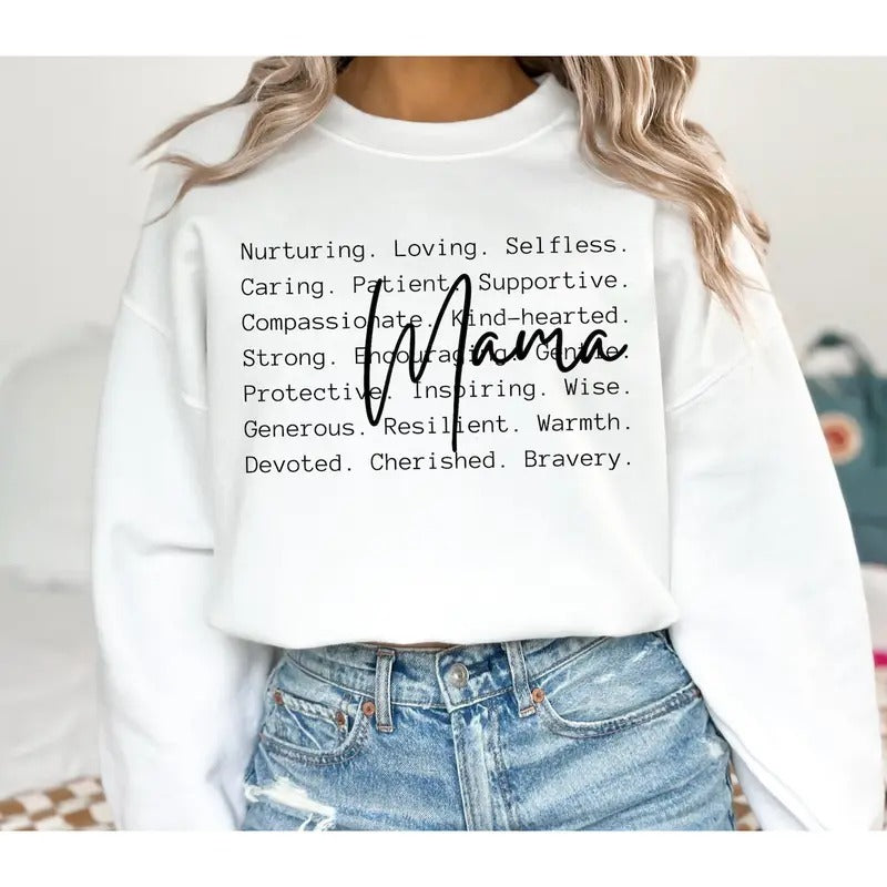 Mama Words Graphic Pullover T-Shirts, Hoodie, Sweatshirt | GrindPrints.com