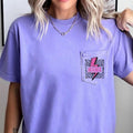 Mama, Lightening Bolt, Leopard Print, Pink, Pocket Tee, Women's Comfort Colors Tee Hoodie, Sweatshirt | GrindPrints.com
