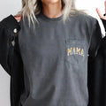 Mama, Retro Floral, Pocket Tee, Women's Comfort Colors Tee Hoodie, Sweatshirt | GrindPrints.com