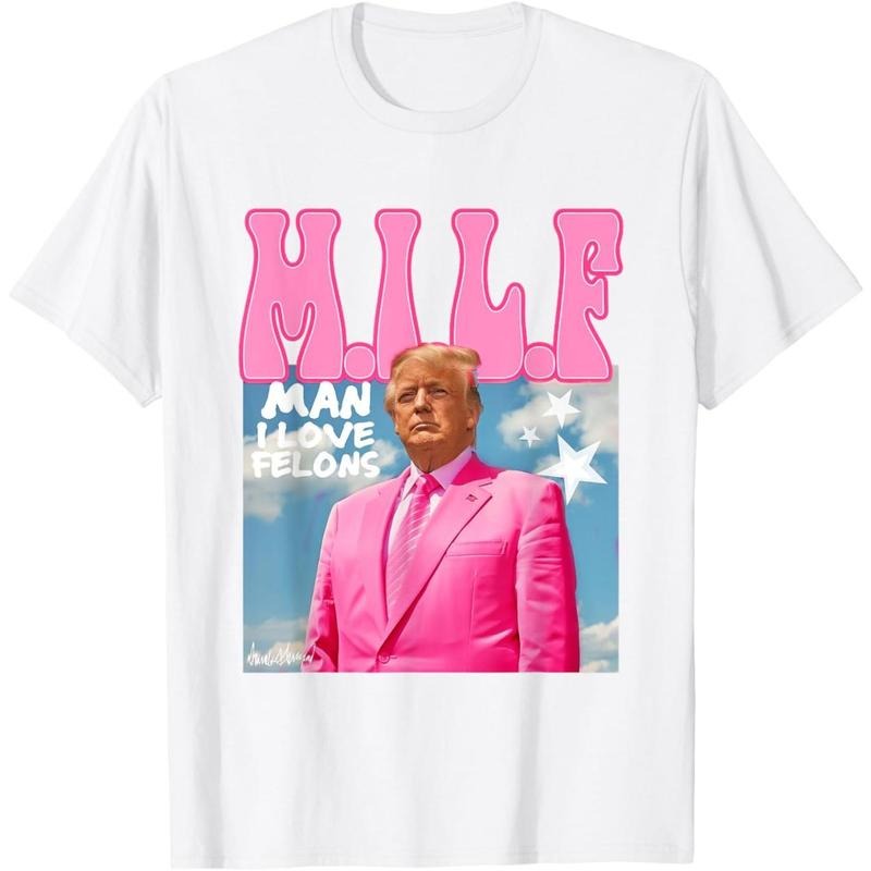 Man I Love Felons Funny Trump Pink 2024 For President T-Shirt made in usa Hoodie, Sweatshirt | GrindPrints.com