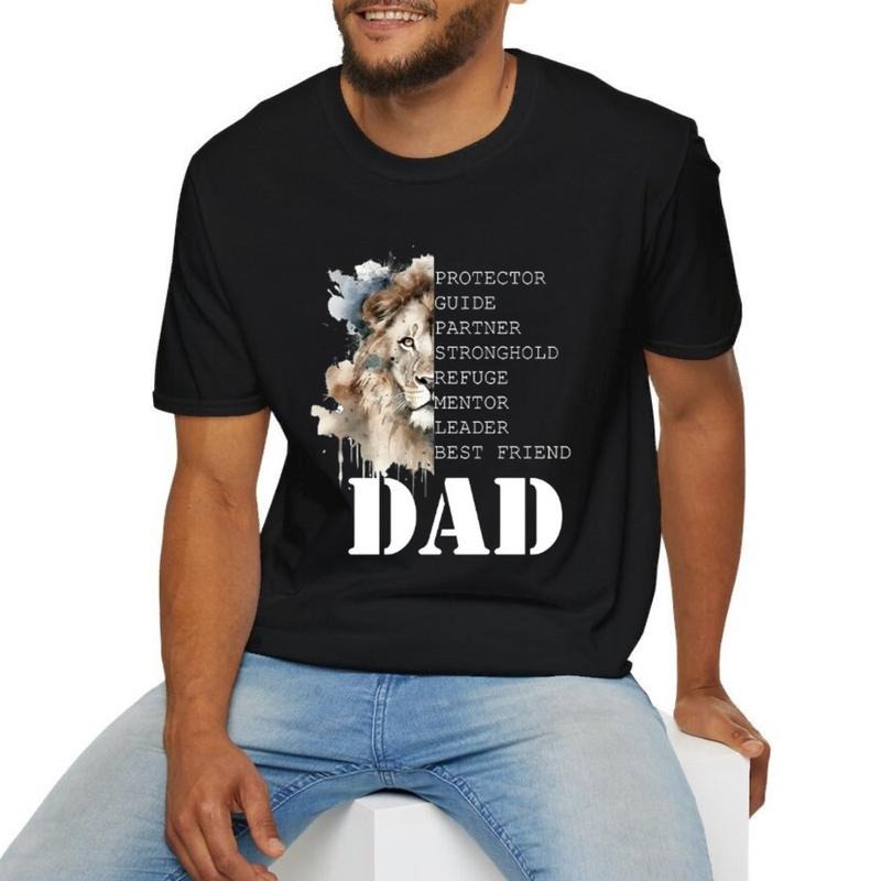 Man Of God Husband Dad Papa Father's Day T-Shirt Casual Style Crew Neck Short Sleeve T-Shirt Tops Trendy for Unisex,...