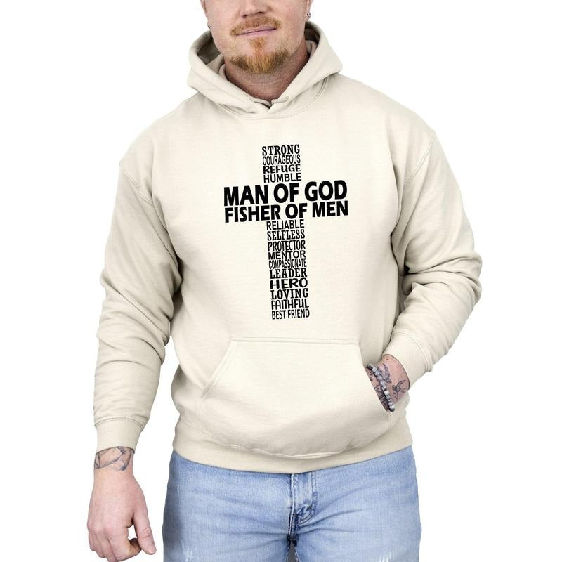 Man of God, Fisher of Men, Gospel, Jesus, Christian, Faith Hoodie, Hooded Sweatshirt T-Shirts | GrindPrints.com