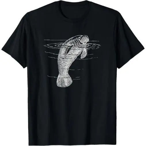 Manatee Illustration Sea Cow Marine Mammal Friendly Manatee T-Shirt Hoodie, Sweatshirt | GrindPrints.com