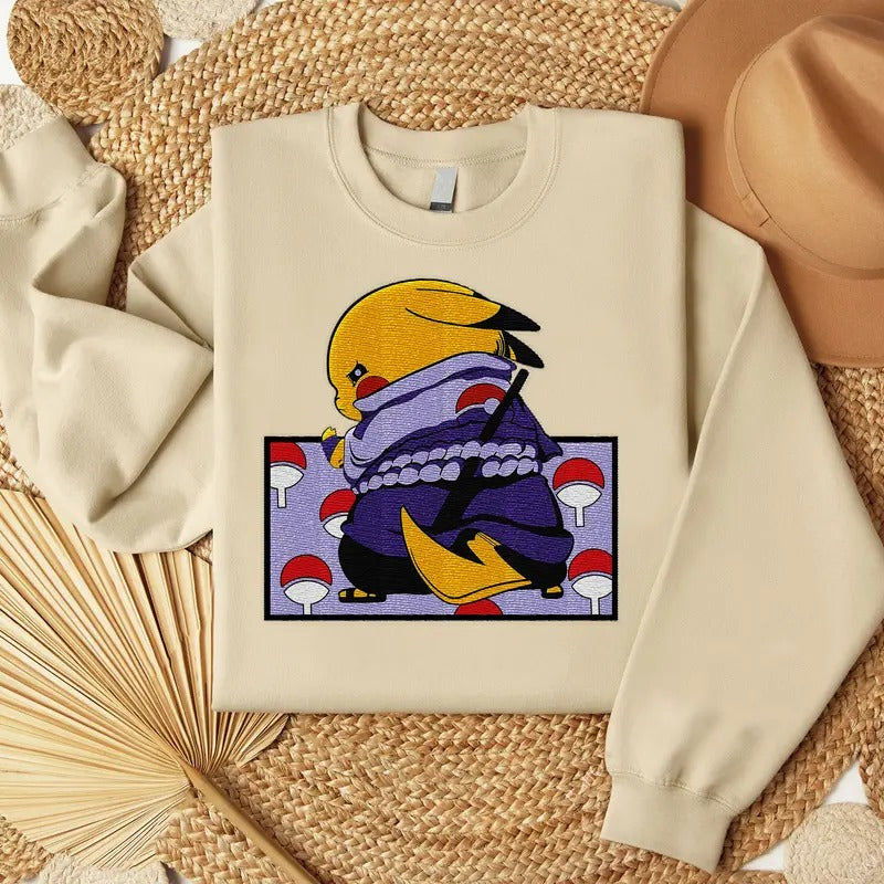 Manga Embroidered Shirt, Anime Embroidered Shirt, Anime Embroidered Sweatshirt, Manga Embroidered Hoodie | GrindPrints.com