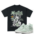 Manifest Money Match 4s Seafoam Outfits Sneakers, Unisex Cotton T-shirt, Y2K Graphic Tee, Fitted for a Contemporary...