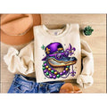 Mardi Gras Crocodile Sweatshirt, Animal Shirt, Women Mardi Gras Costume, Mardi Gras Alligator Shirt, Fat Tuesday...