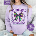 Mardi Gras Social Club Comfort Colors Sweatshirt, Fat Tuesday Women's Crewneck, Holiday Women's Sweater T-Shirts, Hoodie