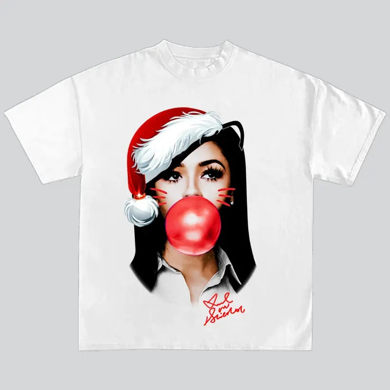 Mariah The Scient Red Kitty Bubble Gum Graphic T-Shirt Mariah Santa Merry Christmas Hoodie, Sweatshirt | GrindPrints.com