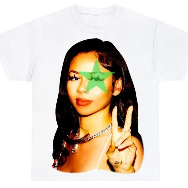 Mariahhhh Style Green Star T-Shirt for Men - Classic Cotton Tee Hoodie, Sweatshirt | GrindPrints.com