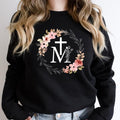 Marian Catholic Sweatshirt, Assumption of Mary Hoodie, Christian Sweater For Woman, Floral M And Faith Cross Gift...