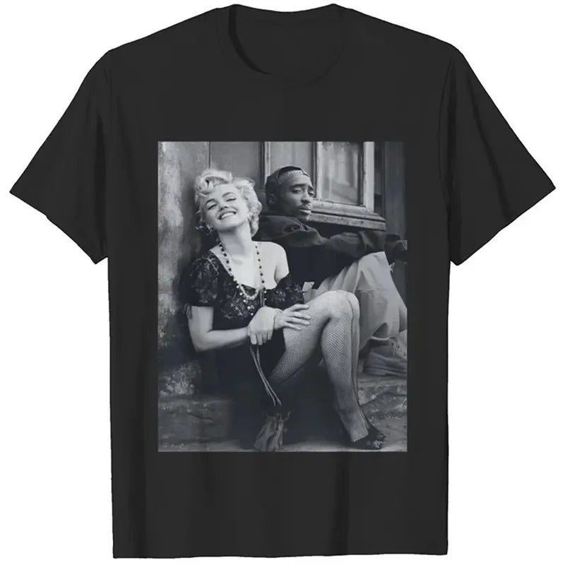 Marilyn Monroe and 2Pac Cotton Unisex Tshirt Streetwear Hoodie, Sweatshirt | GrindPrints.com