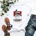 Marlboro Cowboy Killer Graphic Tee - Retro Cotton T-Shirt with Red and White Design, Featuring Cowboy and Horse...