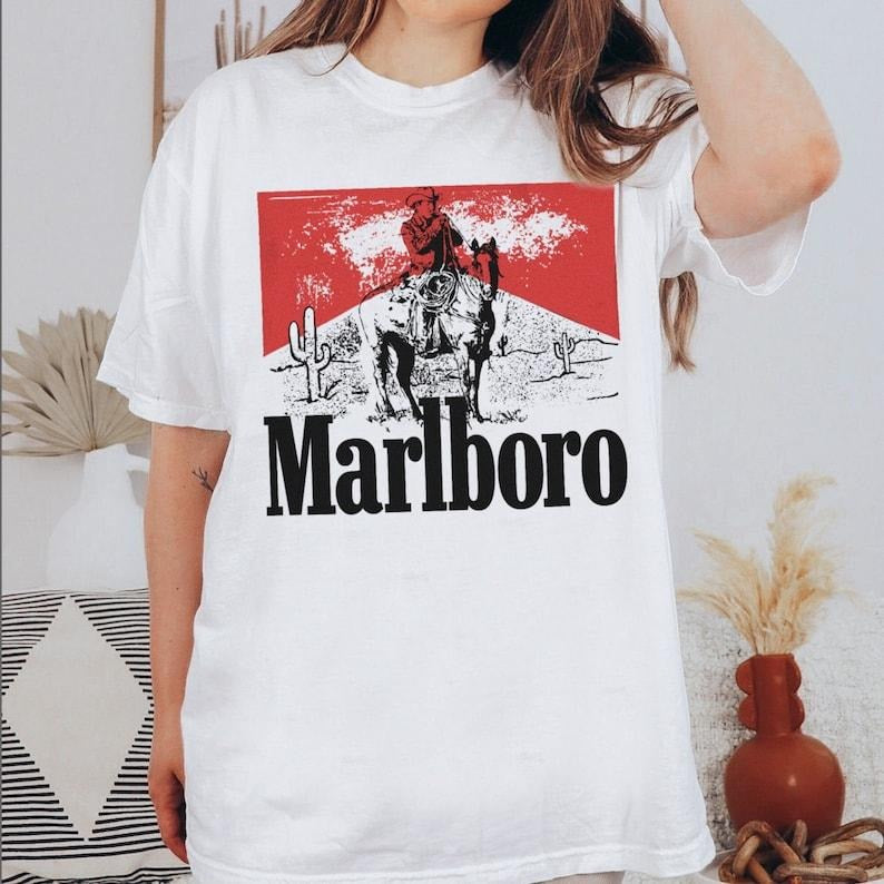 Marlboro Cowboy Wild West Shirt, Country Music Shirt, Cowboy Shirt, Boho Shirt, Cowboy Tshirt, Country Music  T-shirt,...
