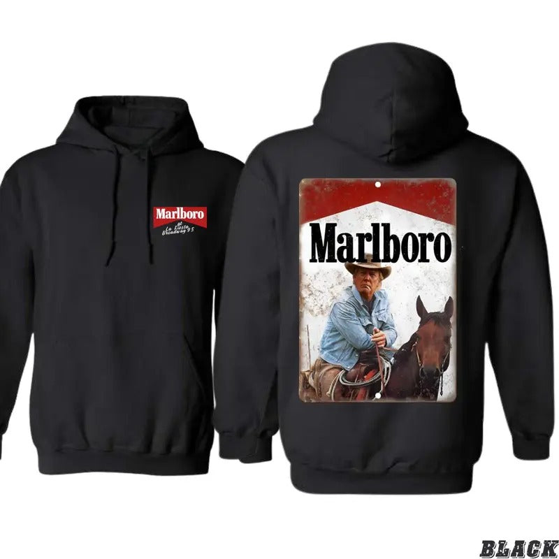 Marlboro Hoodie - Classic Cowboy Design Featuring _733 , Multiple Colorways - Full Size Range T-Shirts, Sweatshirt