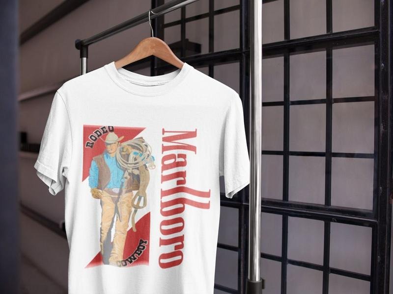 Marlboro shirt, Vintage 80s Marlboro Cowboy, Country Music Shirt, Cowboy Killer Shirt, Boho Shirt, Cowboy Rodeo vintage...