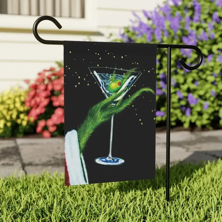 Martini Grinchhh Christmas Yard Flag, Grinchhhmas Flag T-Shirts, Hoodie, Sweatshirt | GrindPrints.com