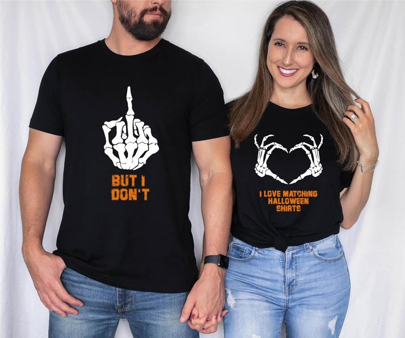 Matching Halloween Shirts for Couples Who Do it Spooky!, I Love Matching, But I Don't T-Shirt, Funny Halloween Couples...