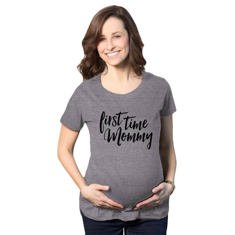 Maternity First Time Mommy Pregnancy Cute Belly Bump Mother Be Funny Maternity Cute Pregnancy Plus Sizes Maternity Funny Maternity Shirts Dark Grey T-Shirts, Hoodie, Sweatshirt