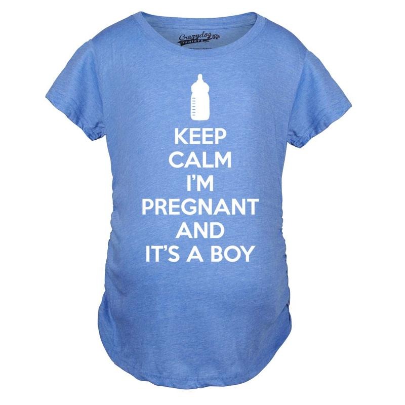 Maternity Keep Calm Im Pregnant Boy Shirt Funny Pregnancy Announcement Funny Maternity Cute Pregnancy Plus Sizes Funny Nerd Short Sleeve Funny Maternity Shirts T-Shirts, Hoodie, Sweatshirt