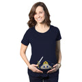 Maternity Peeking Women Warrior Superhero Pregnancy Shirt Funny Graphic Maternity Tee Cute Pregnancy Tees With Plus Sizes...