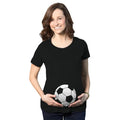 Maternity Soccer Ball Pregnancy T Shirt Cute Soccer Mom Sports Tee for Mom to Be Funny Graphic Maternity Tee Cute...