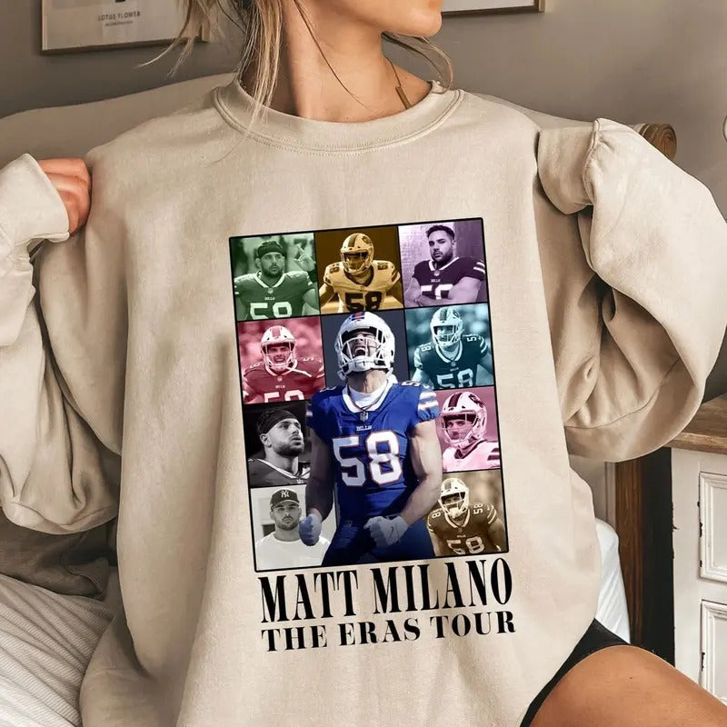 Matt Milano The Eras Tour Sweatshirt, Vintage Matt Milano Sweatshirt, America Football Sweatshirt, Gift For Football Fan...