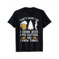 Mature Humor Crew Neck T-Shirt with Geometric Pattern - Short Sleeve Knit Cotton Regular Fit for Adults, All-Season...