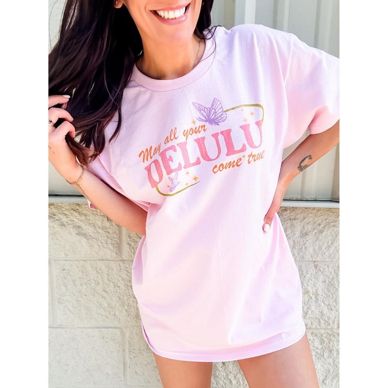May All Your Delulu Graphic Top T-Shirts, Hoodie, Sweatshirt | GrindPrints.com
