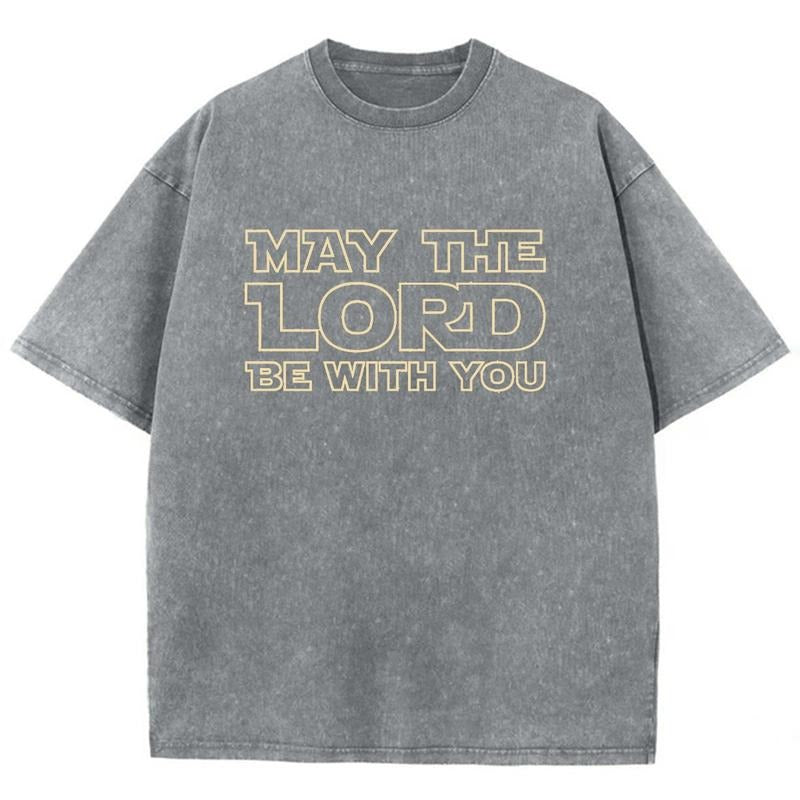 May The Lord Be With You Unisex Washed T-Shirt, Christian t shirts, Christian Jesus  t shirts, Vintage 90s Graphic Tee...
