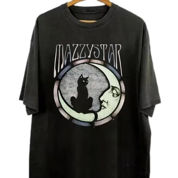 Mazzy Star Moon Cat 90s Alt Rock Mazzy Star Band Shirt Cotton Top T-Shirts, Hoodie, Sweatshirt